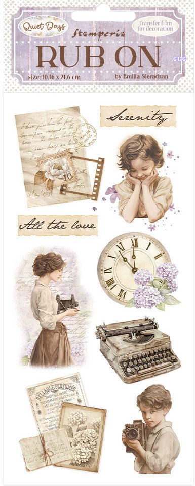 Stamperia Quiet Days Rub-Ons - Vintage Treasures  (DFLRB205)