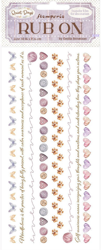Stamperia Quiet Days Rub-Ons - Cozy Borders  (DFLRB207)