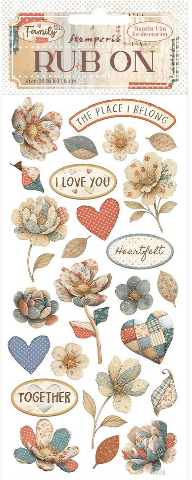 Stamperia Family Rub-Ons  - Patchwork Flowers (DFLRB214)