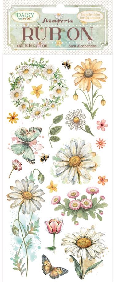 Stamperia Daisy Art Rub-Ons - Daisy and Butterfly (DFLRB220)