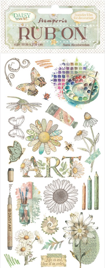 Stamperia Daisy Art Rub-Ons - Life is Art Live it in Colour (DFLRB221)