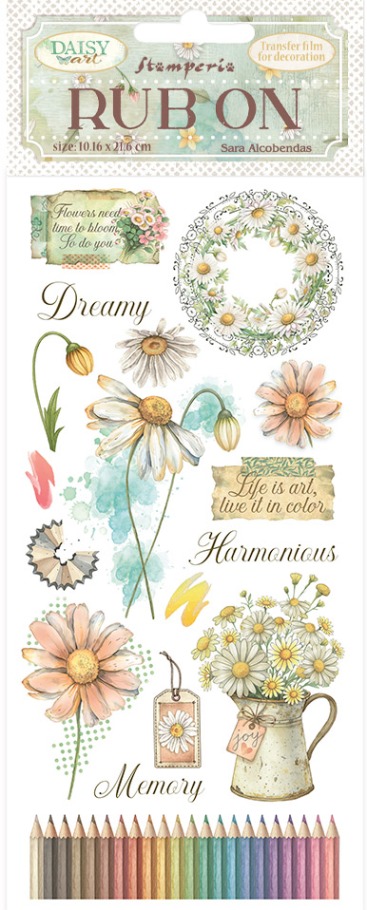 Stamperia Daisy Art Rub-Ons - Harmonious (DFLRB224)