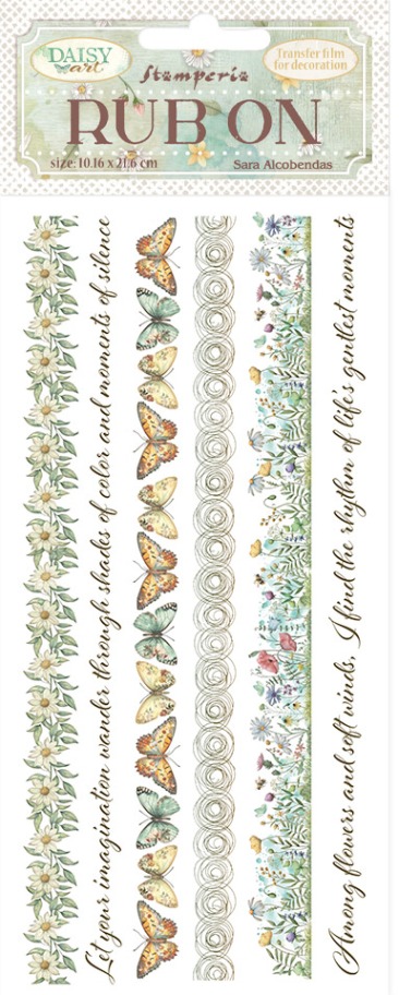 Stamperia Daisy Art Rub-Ons - Stripes (DFLRB225)