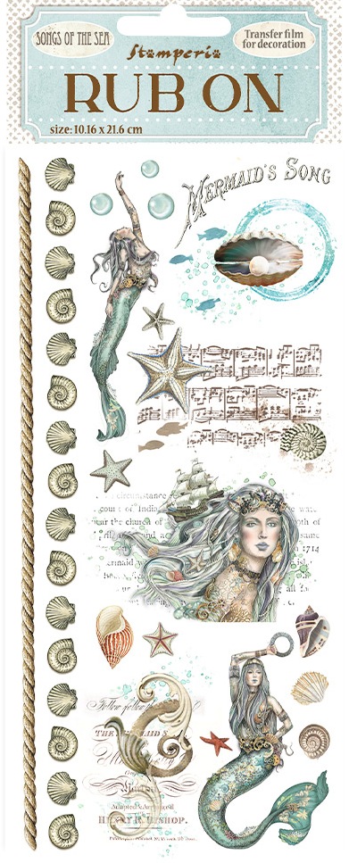 Stamperia Songs of the Sea Rub-On - Mermaid (DFLRB51)