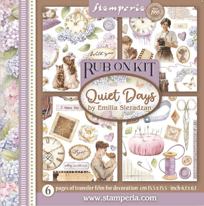 Stamperia Quiet Days Rub-On Assortment (6pcs) (DFLRBX01) 