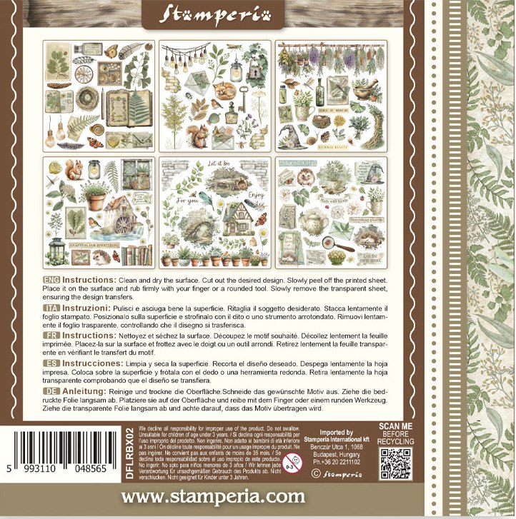 Stamperia Herbarium Silvae Rub-On 6,1