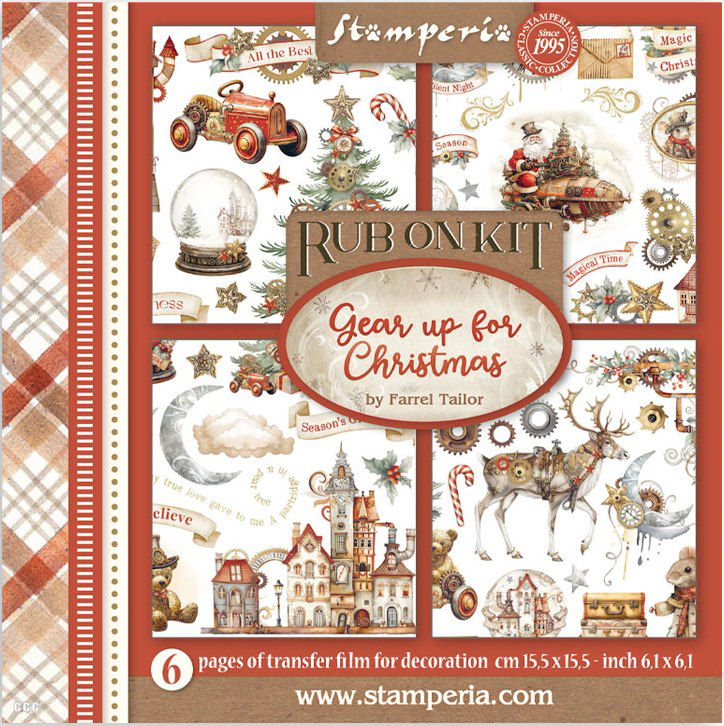 Stamperia Gear up for Christmas Rub-On  Assortment