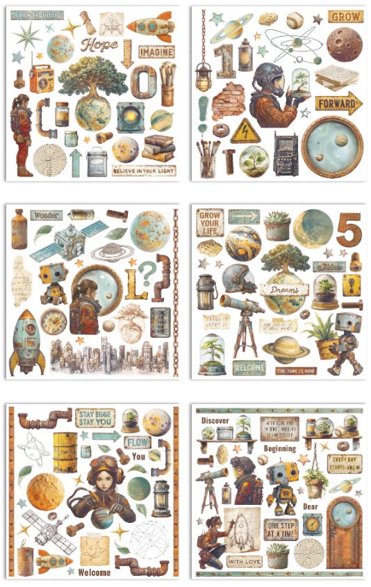 Stamperia A New Beginning Rub-On 15,5x15,5cm Assortment (6pcs) (DFLRBX10) 