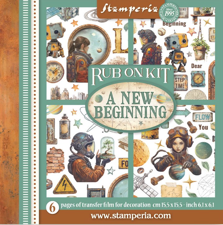 Stamperia A New Beginning Rub-On 15,5x15,5cm Assortment (6pcs) (DFLRBX10) 