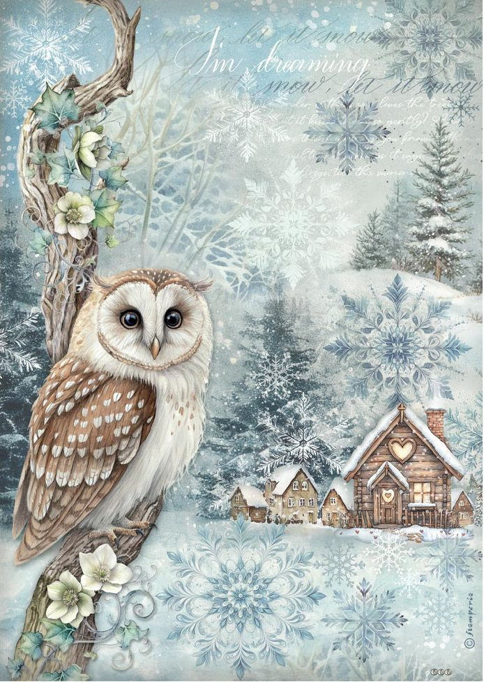 Stamperia The Owl's House A4 Rice Paper - Owl (DFSA41052)