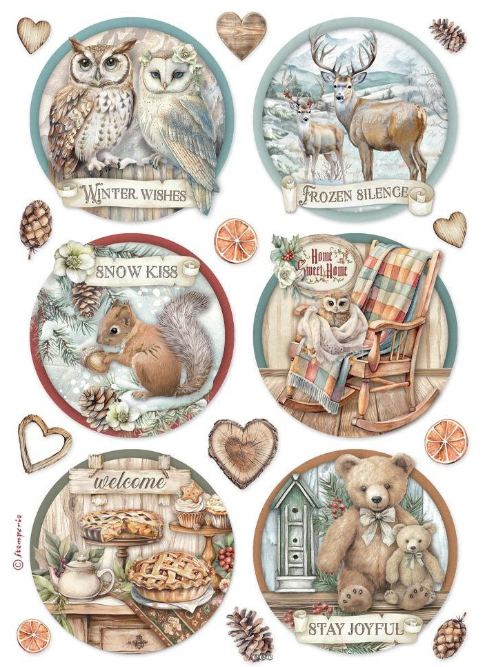 Stamperia The Owl's House A4 Rice Paper - 6 Rounds (DFSA41057)