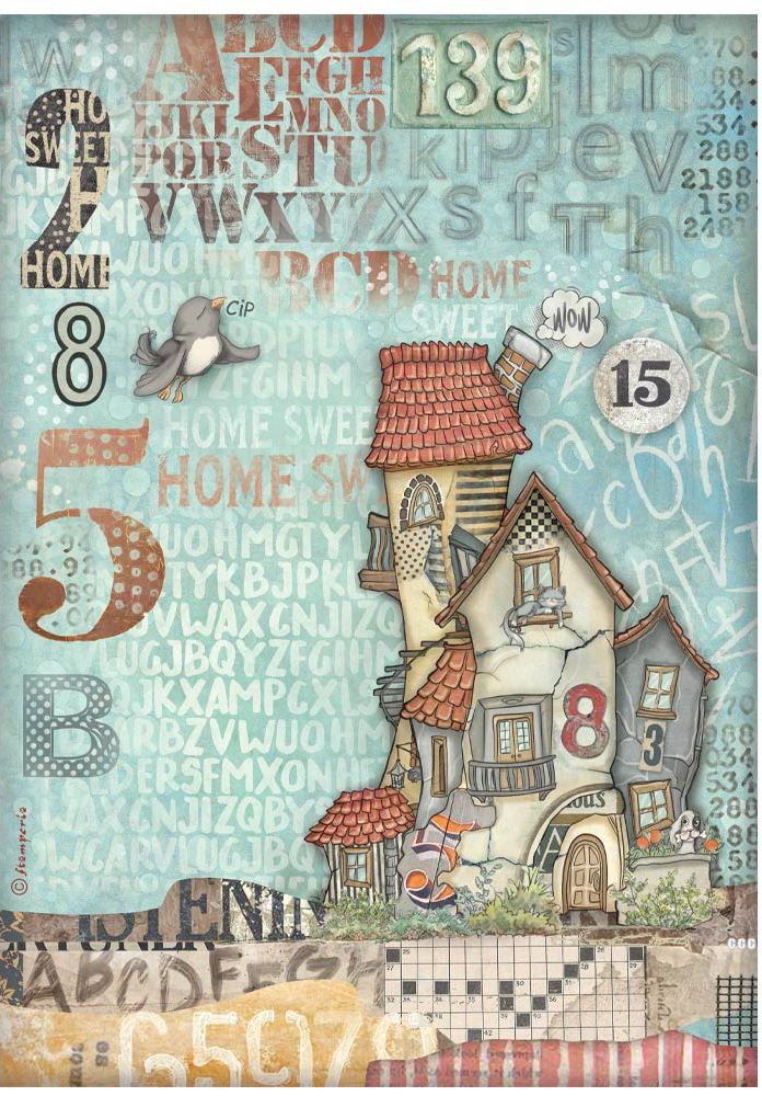 Stamperia Furry Friends A4 Rice Paper - House (DFSA41065)