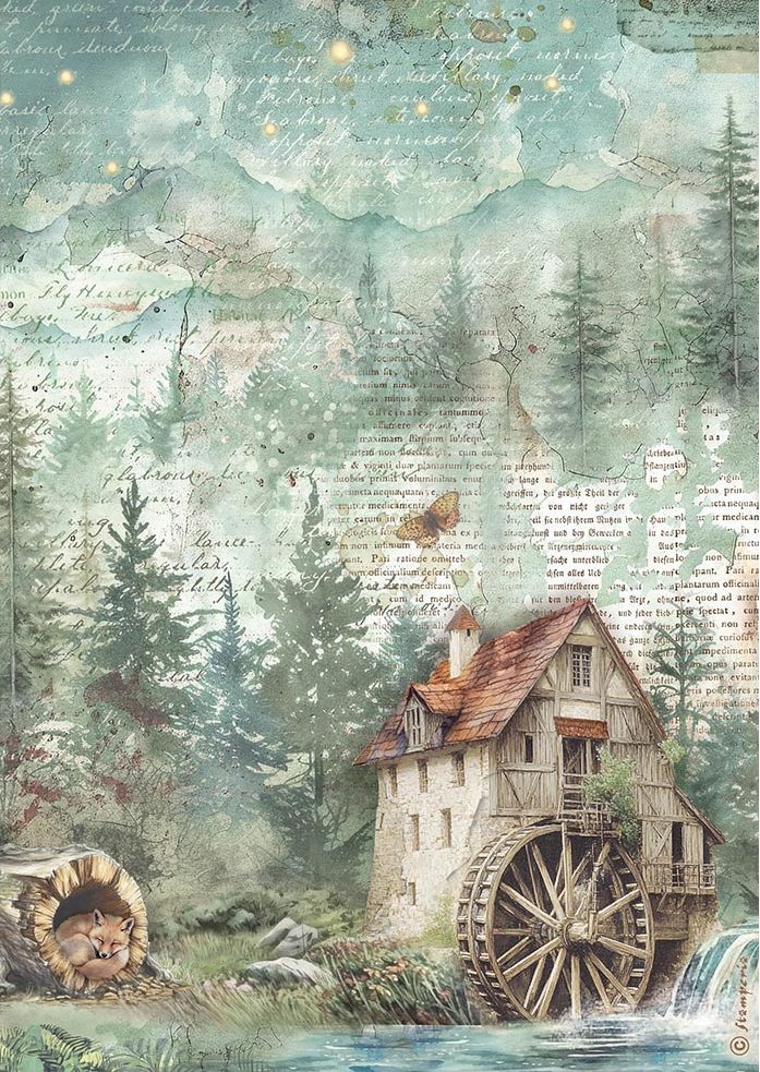 Stamperia Herbarium Silvae A4 Rice Paper - Mill (DFSA41082)