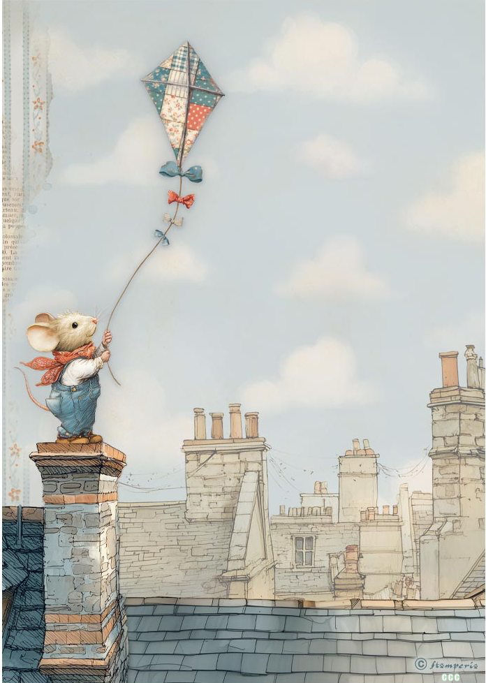 Stamperia Family A4 Rice Paper - Kite (DFSA41086)