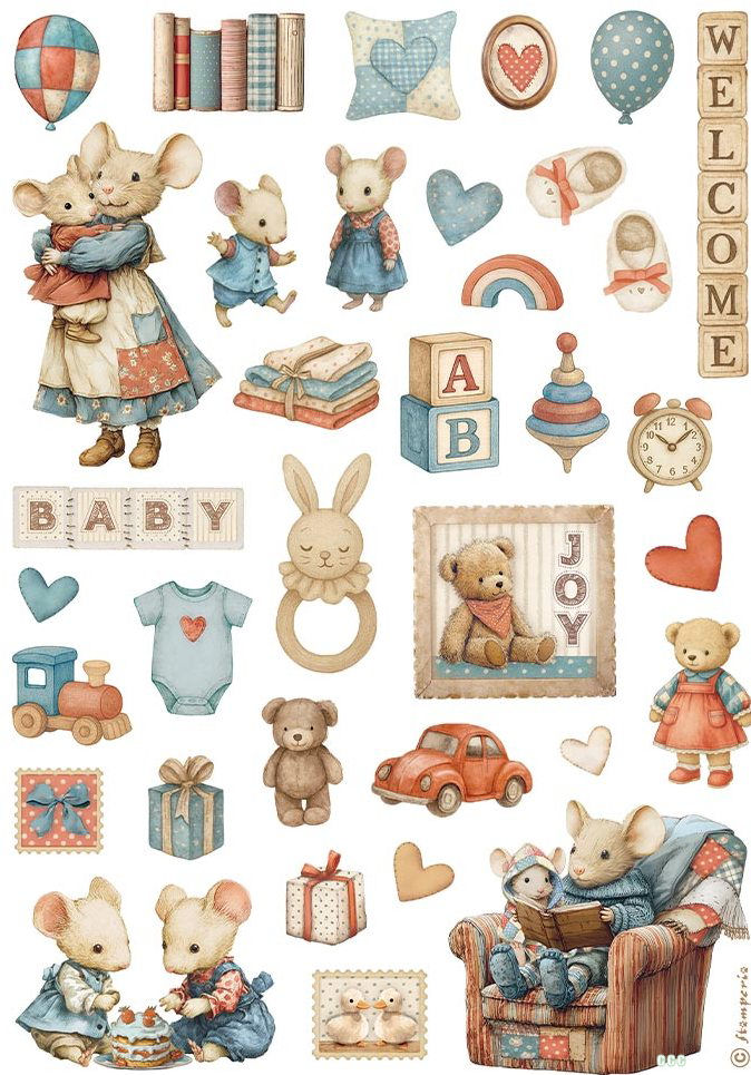 Stamperia Baby A4 Rice Paper  - Accessories (DFSA41090)