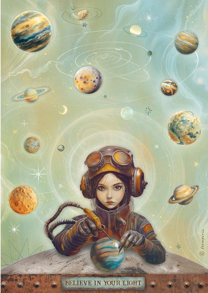 Stamperia A New Beginning A4 Rice Paper - Believe in Your Light  (DFSA41107) 