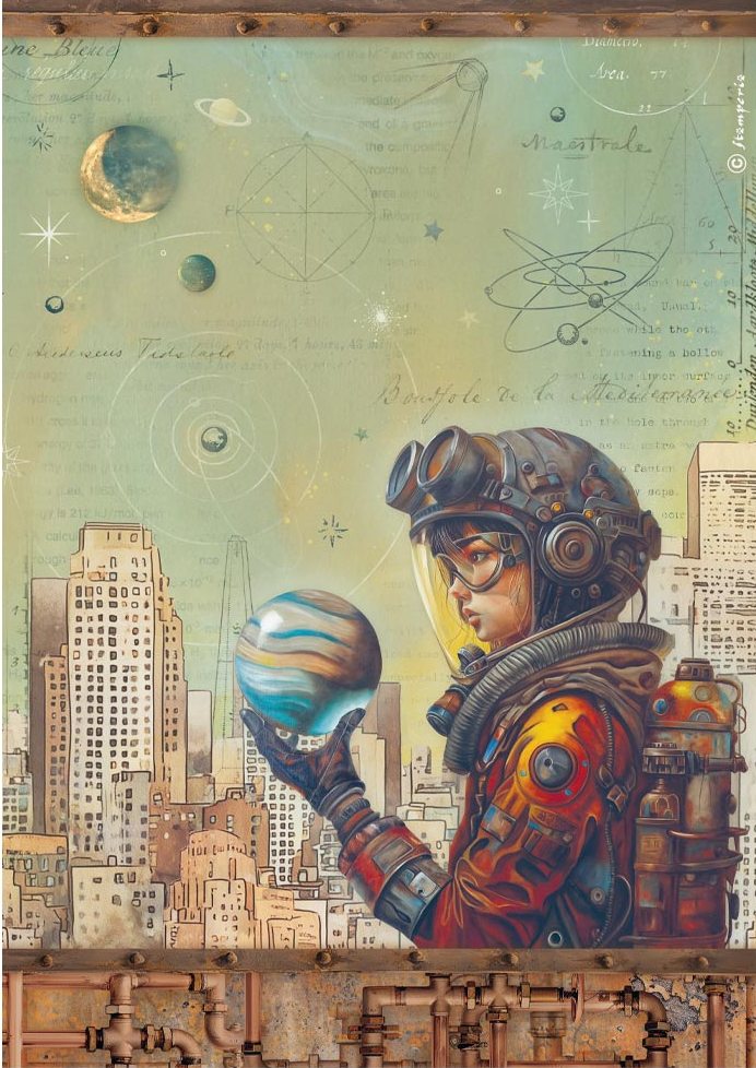 Stamperia A New Beginning A4 Rice Paper - Save the Planet (DFSA41108) 