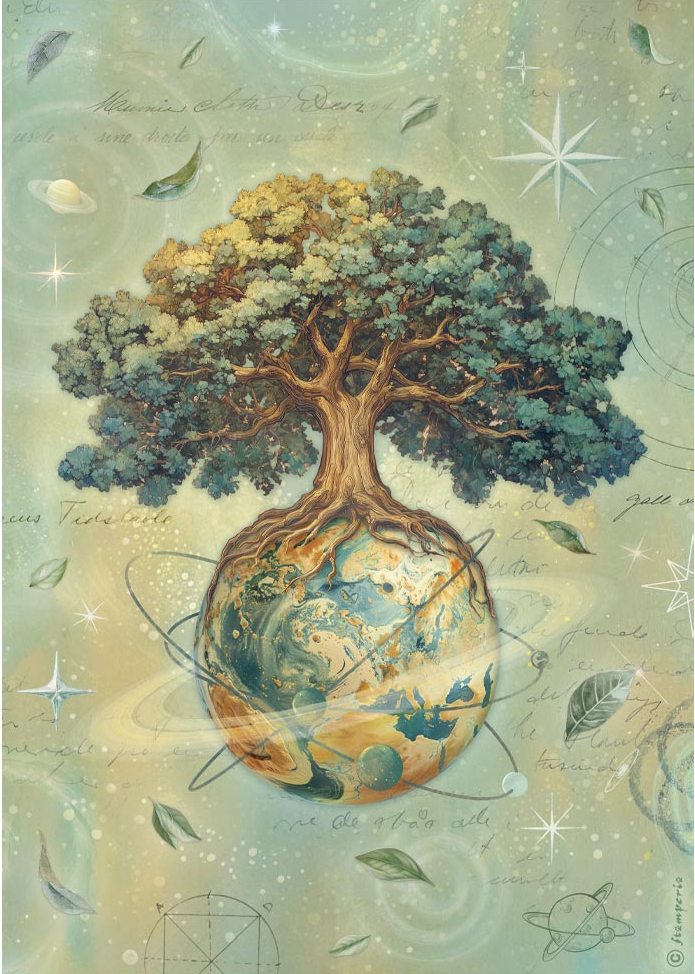 Stamperia A New Beginning A4 Rice Paper - The World Tree  (DFSA41110) 