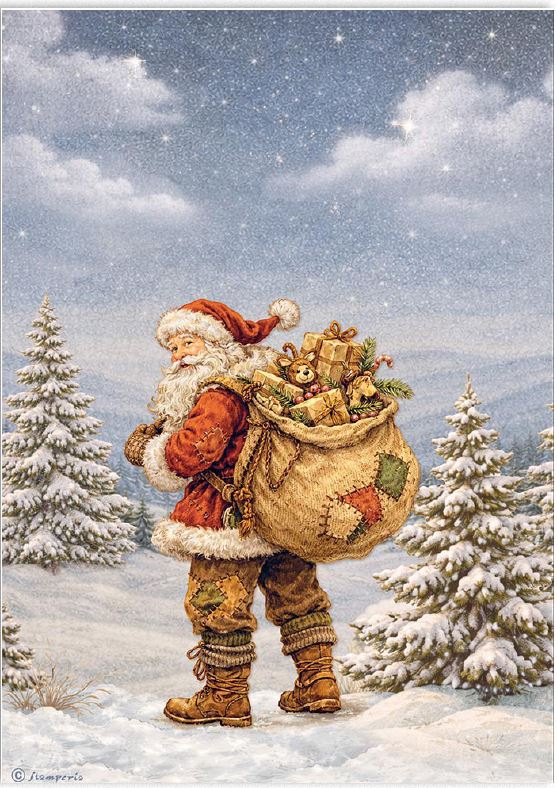 Stamperia Silent Night A4 Rice Papers - Santa Claus  (DFSA41141)