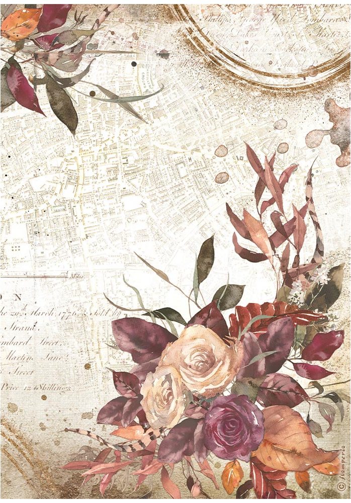 NEW Stamperia Our Way A4 Rice Paper Bouquet (DFSA41157) 