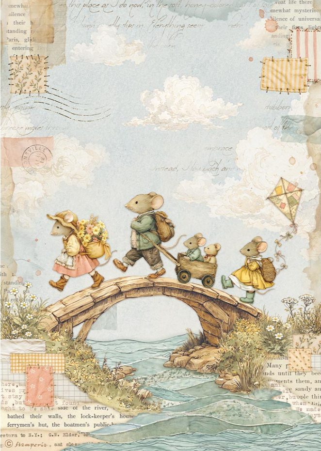 Stamperia Cozy Family A4 Rice Paper The Bridge (DFSA41165) 