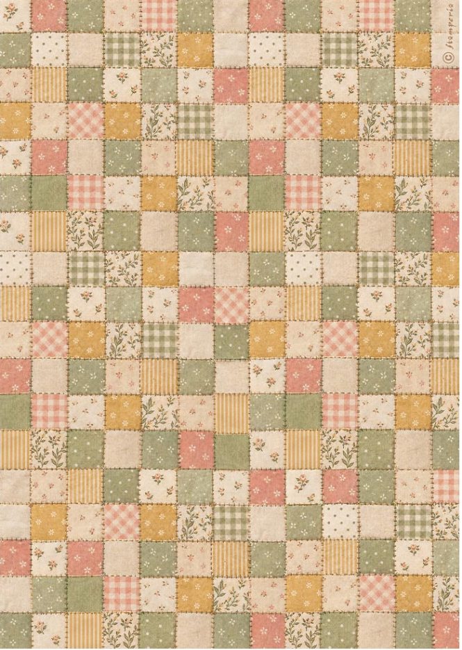 Stamperia Cozy Family A4 Rice Paper Fabric (DFSA41167) 