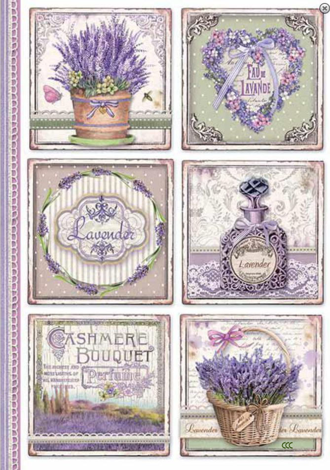 Stamperia Rice Paper A4 - PROVENCE CARDS DFSA4366