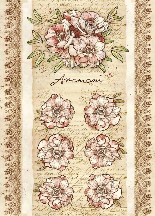 Stamperia Antonis Tzanidakis Rice Paper A4 -  ANEMONE (DFSA4379)