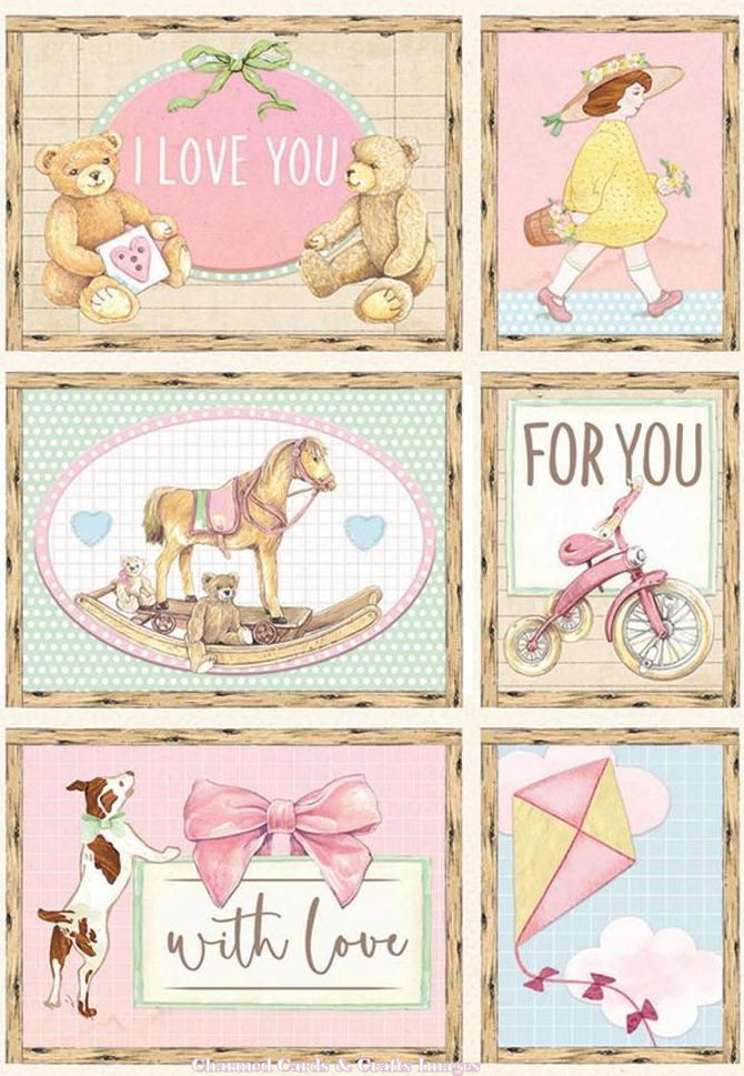 Stamperia Daydream A4 Rice Paper - Pink Cards (DFSA4679)