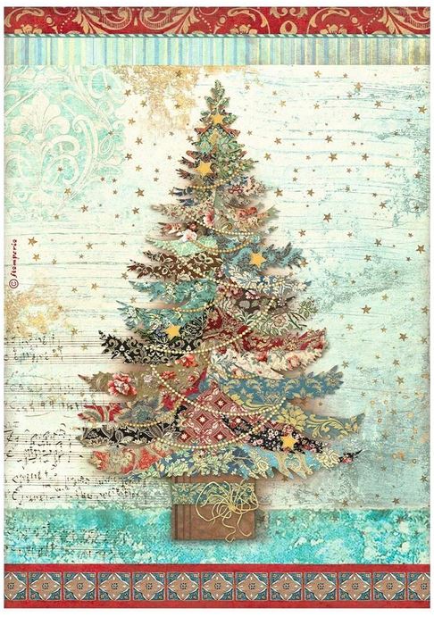 Stamperia Christmas Greetings A4 Rice Paper Tree (DFSA4792)