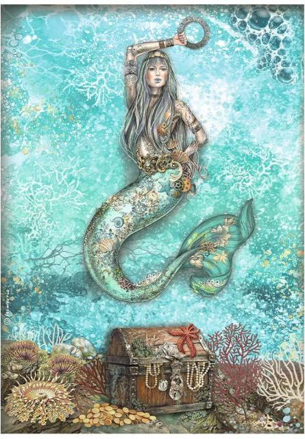 Stamperia Songs of the Sea A4 Rice Paper - Mermaid (DFSA4810)