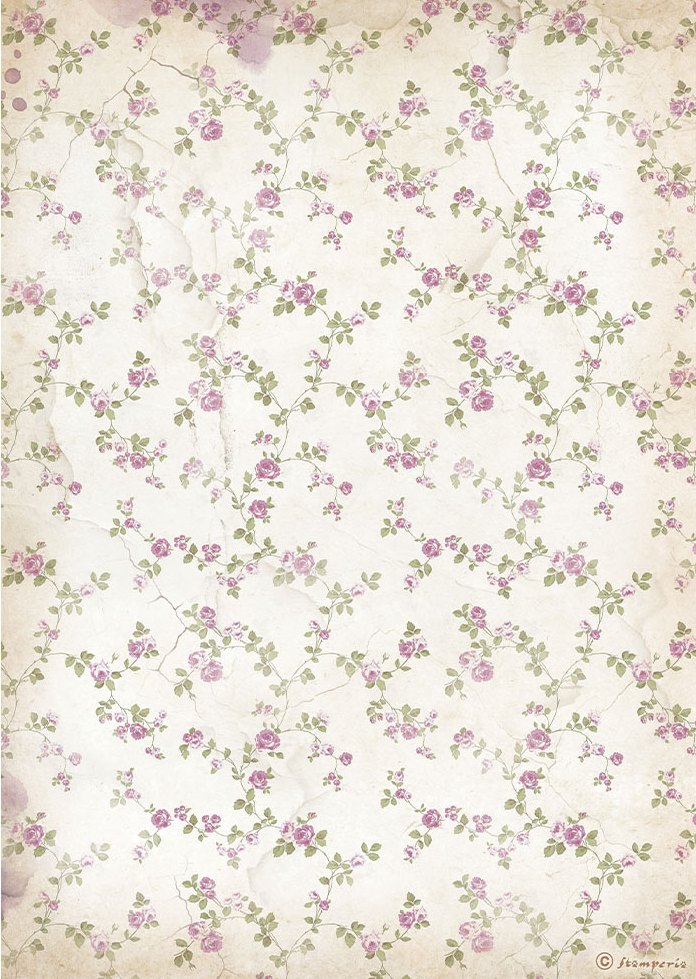 Stamperia Lavender A4 Rice Paper - Little Flowers Background  (DFSA4882)