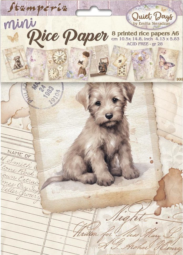 Stamperia Quiet Days A6 Mini Rice Paper (8pcs) (DFSA6X01)