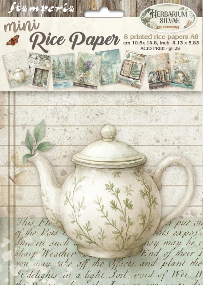 Stamperia Herbarium Silvae A6 Mini Rice Paper (8pcs)