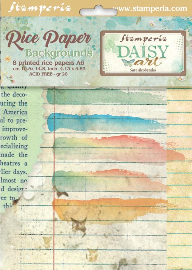 Stamperia Daisy Art A6 Rice Paper Backgrounds (8pcs)