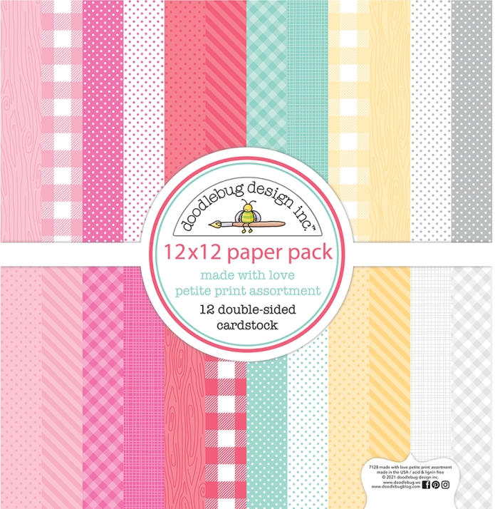 Doodlebug Design Made With Love 12x12 Inch Petite Print Paper Pack (7128)
