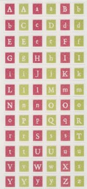 DCWV Stickers - Pink/Green  Stamp Alphabet