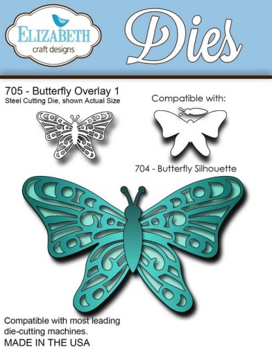 Elizabeth Craft Designs Dies - Butterfly Overlay 1 (705)
