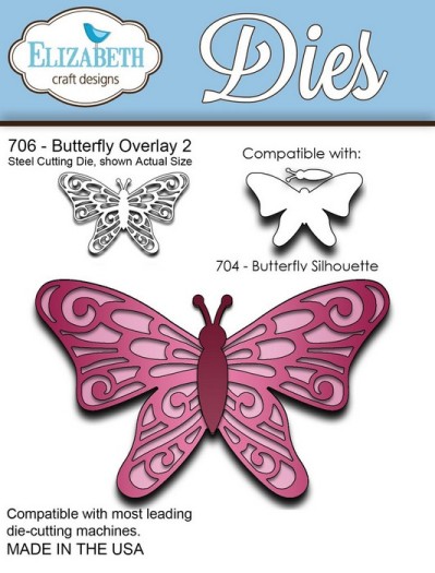 Elizabeth Craft Designs Dies - Butterfly Overlay 2 (706)