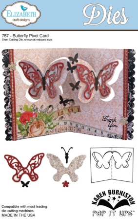 Elizabeth Craft Designs Dies  - Butterfly Pivot Card (767)