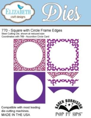 Elizabeth Craft Designs Dies - Square with Circle Frame Edges (770)