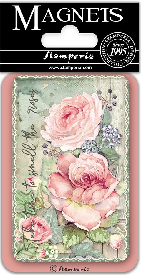 Stamperia Magnets -  HOUSE OF ROSES BUTTERFLY AND ROSES (EMAG024)
