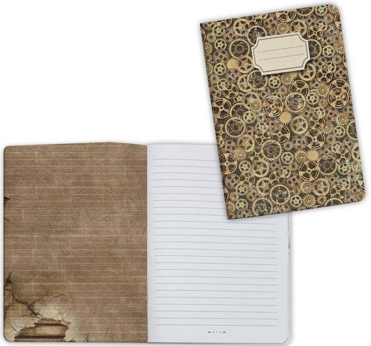 Stamperia A6 Notebooks - Voyages Fantastiques Wallpaper Gears (ENBA6004)