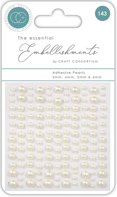 Craft Consortium The Essential Embellishments - Adhesive Pearls - Natural