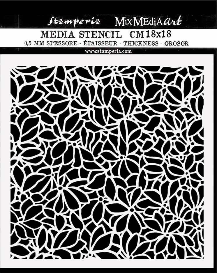 Stamperia Thick stencil 18x18 cm -  Klimt Flower Pattern KSTDQ62 