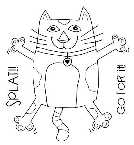 Woodware Clear Singles Stamps - Splat Cat (FRS051)