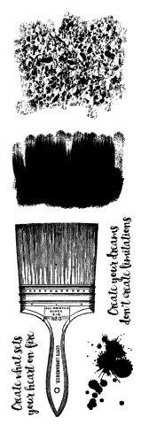 Woodware Clear Singles Stamps - Creative Paintbrush (FRS363)
