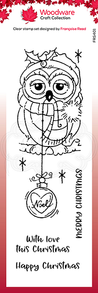 Woodware Clear Festive Stamps - BAUBLE OWL (FRS401)