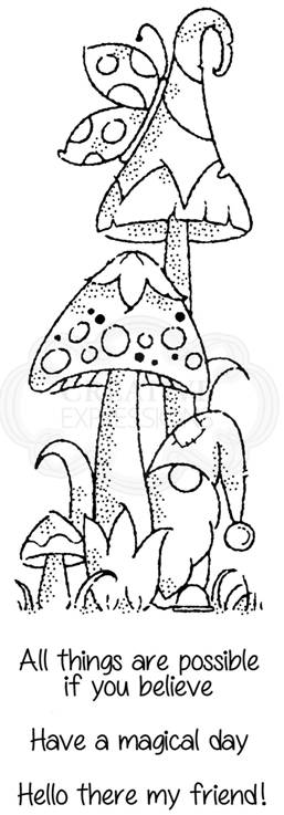 Woodware Clear Stamps Lino Cut -  Magic Mushrooms (FRS407)