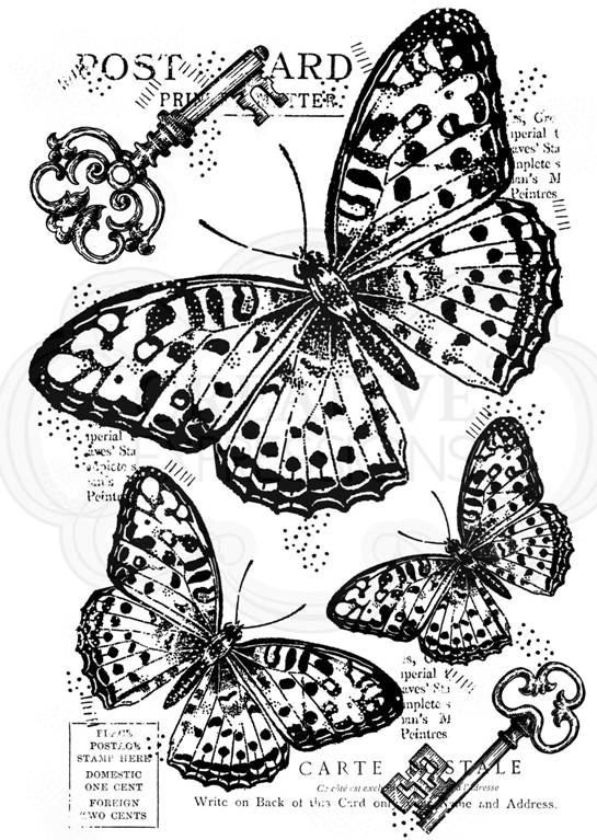 Woodware Clear Stamps Three Butterflies (FRS829)
